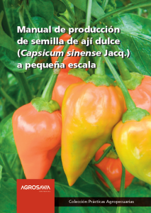 Cubierta del manual "Manual de producción de semilla de ají dulce (Capsicum sinense Jacq.) a pequeña escala"